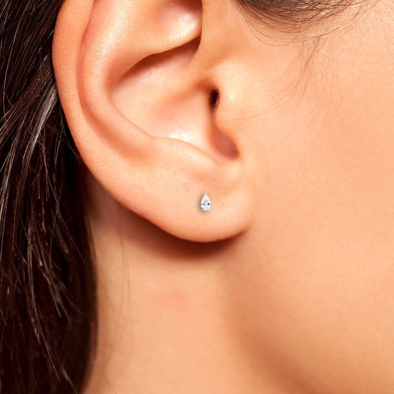 Pear-Shape Natural Diamond Stud Earrings
