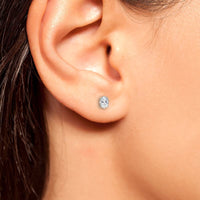 Oval Natural Diamond Stud Earrings