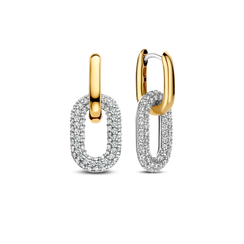 Gold Overlay Oval Hoop Earrings